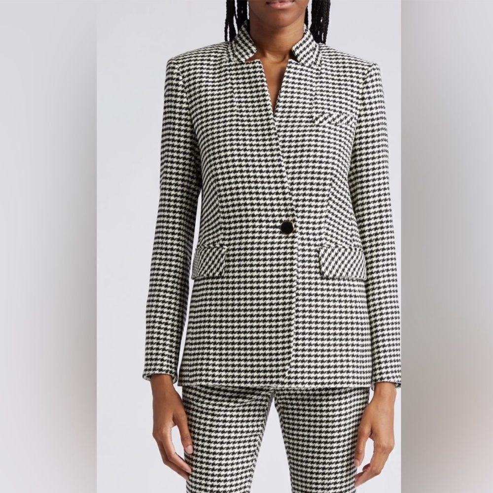 Veronica Beard Wilshire Houndstooth Dickey Blazer Jacket